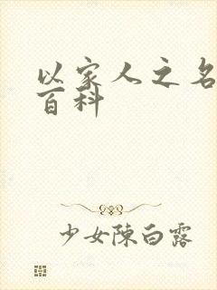 以家人之名百度百科封面