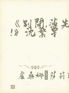 《别闹,薄先生!》沈繁星封面