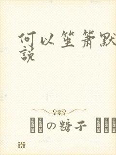 何以笙箫默 小说