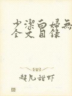 少洁白妇无删减全文目录