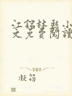 江铭林熙小说全文免费阅读