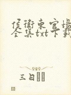 侯卫东官场笔记全集txt下载