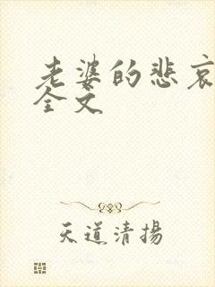 老婆的悲哀小说全文