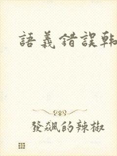 语义错误韩剧