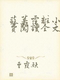 苏莱霍离小说免费阅读全文封面