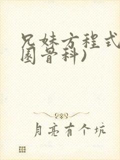 兄妹方程式(校园骨科)