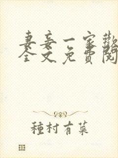 妻妾一家欢小说全文免费阅读封面