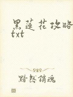 黑莲花攻略手册txt