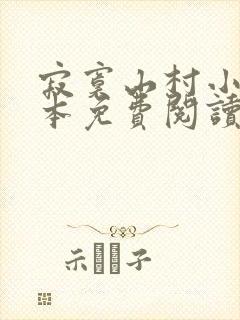 寂寞山村小说全本免费阅读