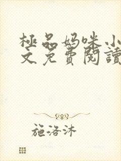 极品妈咪小说全文免费阅读