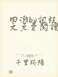 回潮by词枝全文免费阅读笔趣阁封面