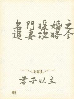 名门暖婚之权爷追妻攻略全文免费阅读