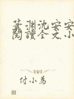 萧渊沈安安免费阅读全文小说封面