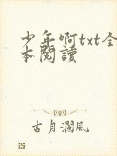 少年啊txt全本阅读