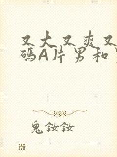 又大又爽又黄无码A片男和男封面