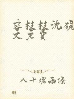 容枝枝沈砚书全文免费