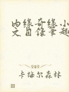 内缘奇缘小说全文目录笔趣阁