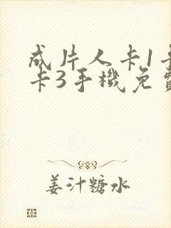 成片人卡1卡2卡3手机免费看封面