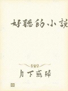 好听的小说名字封面
