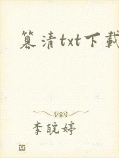 篡清txt下载封面