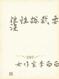狼性总裁要够了没