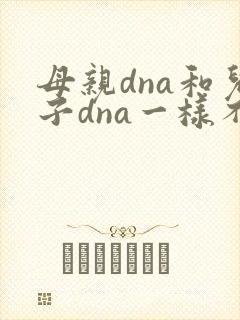 母亲dna和儿子dna一样不