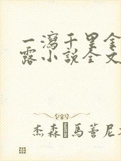 一泻千里金银花露小说全文免费阅读