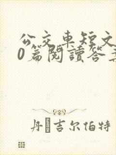 公交车短文100篇阅读答案封面