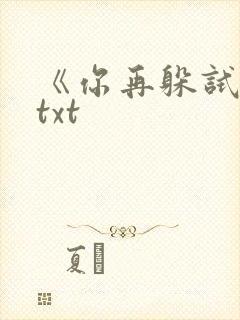 《你再躲试试》txt