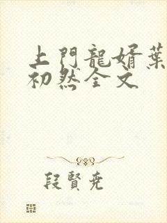 上门龙婿叶辰萧初然全文封面