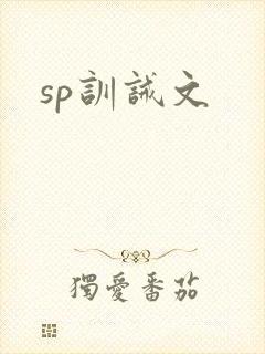 sp训诫文封面