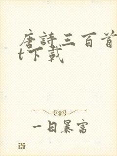 唐诗三百首txt下载封面