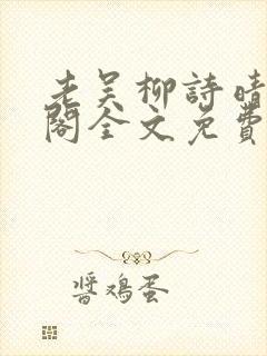 老吴柳诗晴笔趣阁全文免费阅读