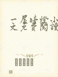 一屋暗灯小说全文免费阅读封面