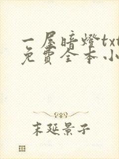 一屋暗灯txt免费全本小说电子书