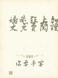 娇藏狂上加狂全文免费阅读笔趣阁