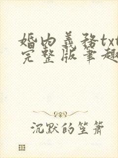 婚内义务txt完整版笔趣阁