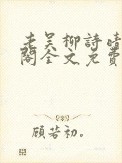 老吴柳诗晴笔趣阁全文免费阅读