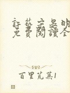 许艺宋晏明小说免费阅读全文封面