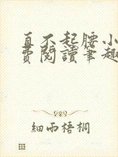 直不起腰小说免费阅读笔趣阁无弹窗