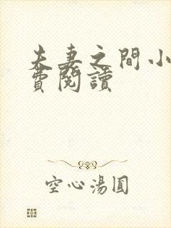 夫妻之间小说免费阅读