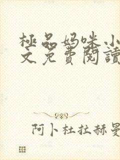 极品妈咪小说全文免费阅读