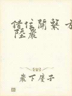 错位关系 方糖 陆岩封面