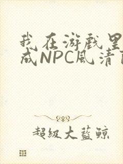 我在游戏里被当成NPC风清陨封面