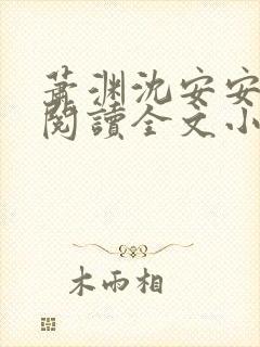 萧渊沈安安免费阅读全文小说