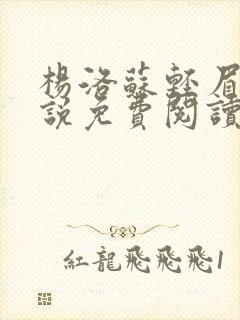 杨洛苏轻眉笔小说免费阅读