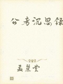 公考沉思录封面