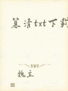 篡清txt下载