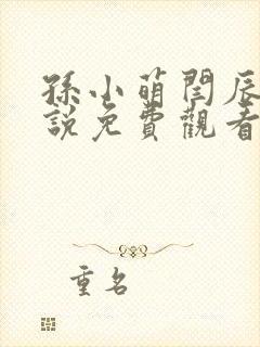 孙小萌闫辰的小说免费观看