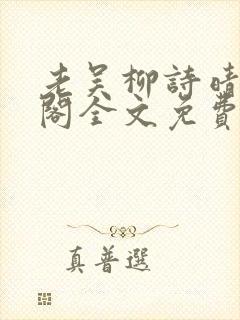 老吴柳诗晴笔趣阁全文免费阅读封面